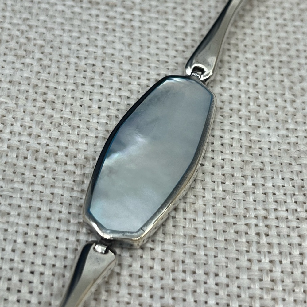 Vintage NF Sterling Silver Mother of Pearl Bracelet – 7", 17.7g, Thailand, 1990s - Picture 12 of 17
